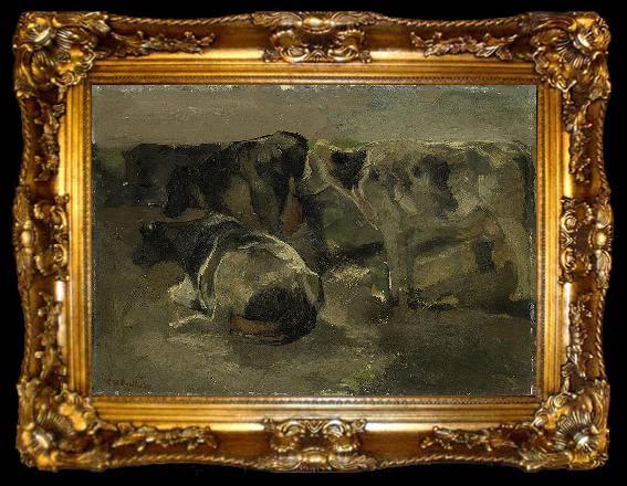 framed  George Hendrik Breitner Four Cows, ta009-2